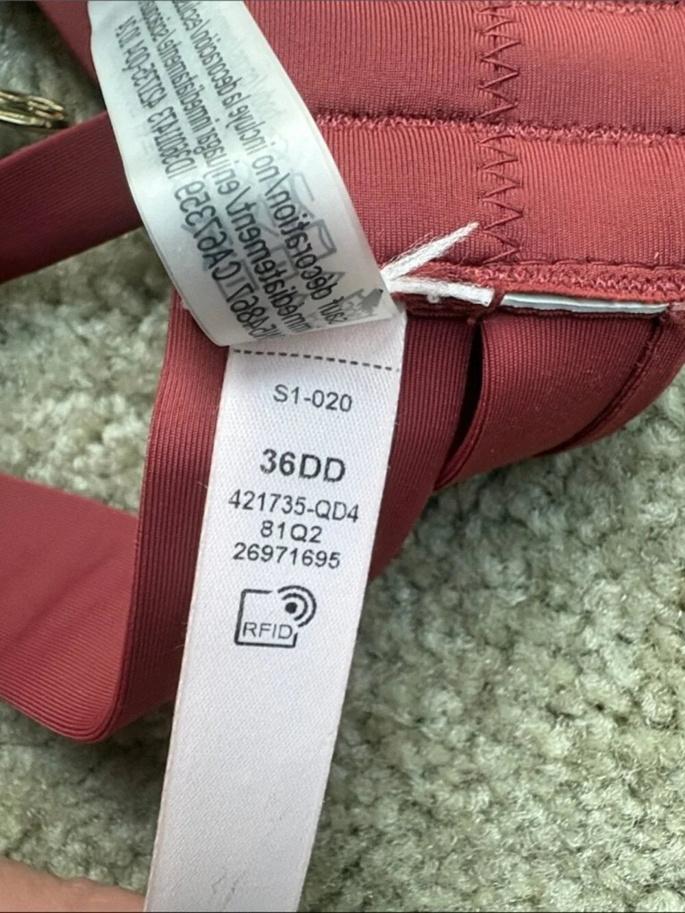 NWT Victoria's Secret Archives Banded Push-Up Bikini Top, Apple Cinnamon, 36DD